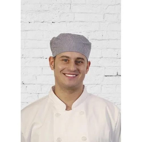BonChef Small Blue & White Check Skull Cap